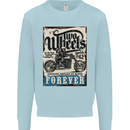 Two Wheels Biker Motorcycle Motorbike Kids Sweatshirt Jumper Light Blue