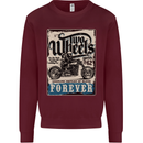 Two Wheels Biker Motorcycle Motorbike Kids Sweatshirt Jumper Maroon