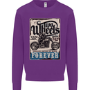 Two Wheels Biker Motorcycle Motorbike Kids Sweatshirt Jumper Purple