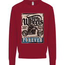 Two Wheels Biker Motorcycle Motorbike Kids Sweatshirt Jumper Red