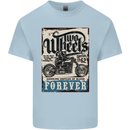 Two Wheels Biker Motorcycle Motorbike Kids T-Shirt Childrens Light Blue