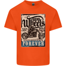 Two Wheels Biker Motorcycle Motorbike Kids T-Shirt Childrens Orange