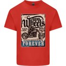 Two Wheels Biker Motorcycle Motorbike Kids T-Shirt Childrens Red
