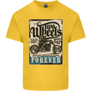 Two Wheels Biker Motorcycle Motorbike Kids T-Shirt Childrens Yellow