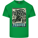 Two Wheels Biker Motorcycle Motorbike Mens Cotton T-Shirt Tee Top Irish Green