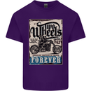 Two Wheels Biker Motorcycle Motorbike Mens Cotton T-Shirt Tee Top Purple