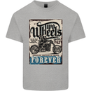 Two Wheels Biker Motorcycle Motorbike Mens Cotton T-Shirt Tee Top Sports Grey