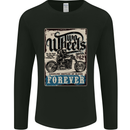 Two Wheels Biker Motorcycle Motorbike Mens Long Sleeve T-Shirt Black
