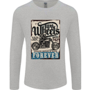 Two Wheels Biker Motorcycle Motorbike Mens Long Sleeve T-Shirt Sports Grey