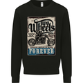 Two Wheels Biker Motorcycle Motorbike Mens Sweatshirt Jumper Black