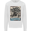 Two Wheels Biker Motorcycle Motorbike Mens Sweatshirt Jumper White