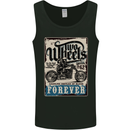 Two Wheels Biker Motorcycle Motorbike Mens Vest Tank Top Black