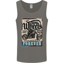 Two Wheels Biker Motorcycle Motorbike Mens Vest Tank Top Charcoal