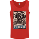 Two Wheels Biker Motorcycle Motorbike Mens Vest Tank Top Red