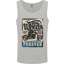 Two Wheels Biker Motorcycle Motorbike Mens Vest Tank Top Sports Grey