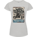 Two Wheels Biker Motorcycle Motorbike Womens Petite Cut T-Shirt Sports Grey