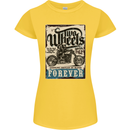 Two Wheels Biker Motorcycle Motorbike Womens Petite Cut T-Shirt Yellow