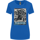 Two Wheels Biker Motorcycle Motorbike Womens Wider Cut T-Shirt Royal Blue