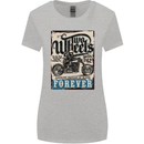 Two Wheels Biker Motorcycle Motorbike Womens Wider Cut T-Shirt Sports Grey