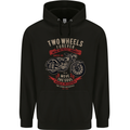 Two Wheels Forever Biker Motorcycle Funny Childrens Kids Hoodie Black
