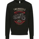 Two Wheels Forever Biker Motorcycle Funny Kids Sweatshirt Jumper Black