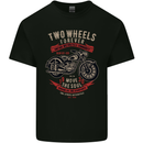 Two Wheels Forever Biker Motorcycle Funny Kids T-Shirt Childrens Black