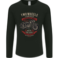 Two Wheels Forever Biker Motorcycle Funny Mens Long Sleeve T-Shirt Black