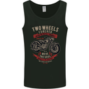Two Wheels Forever Biker Motorcycle Funny Mens Vest Tank Top Black