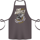 Two Wheels Motorcycle Motorbike Biker Cotton Apron 100% Organic Dark Grey