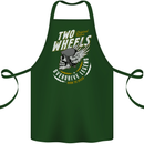 Two Wheels Motorcycle Motorbike Biker Cotton Apron 100% Organic Forest Green