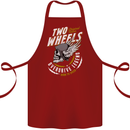 Two Wheels Motorcycle Motorbike Biker Cotton Apron 100% Organic Maroon