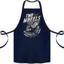 Two Wheels Motorcycle Motorbike Biker Cotton Apron 100% Organic Navy Blue