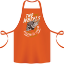 Two Wheels Motorcycle Motorbike Biker Cotton Apron 100% Organic Orange