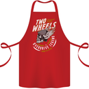Two Wheels Motorcycle Motorbike Biker Cotton Apron 100% Organic Red