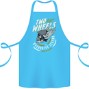Two Wheels Motorcycle Motorbike Biker Cotton Apron 100% Organic Turquoise