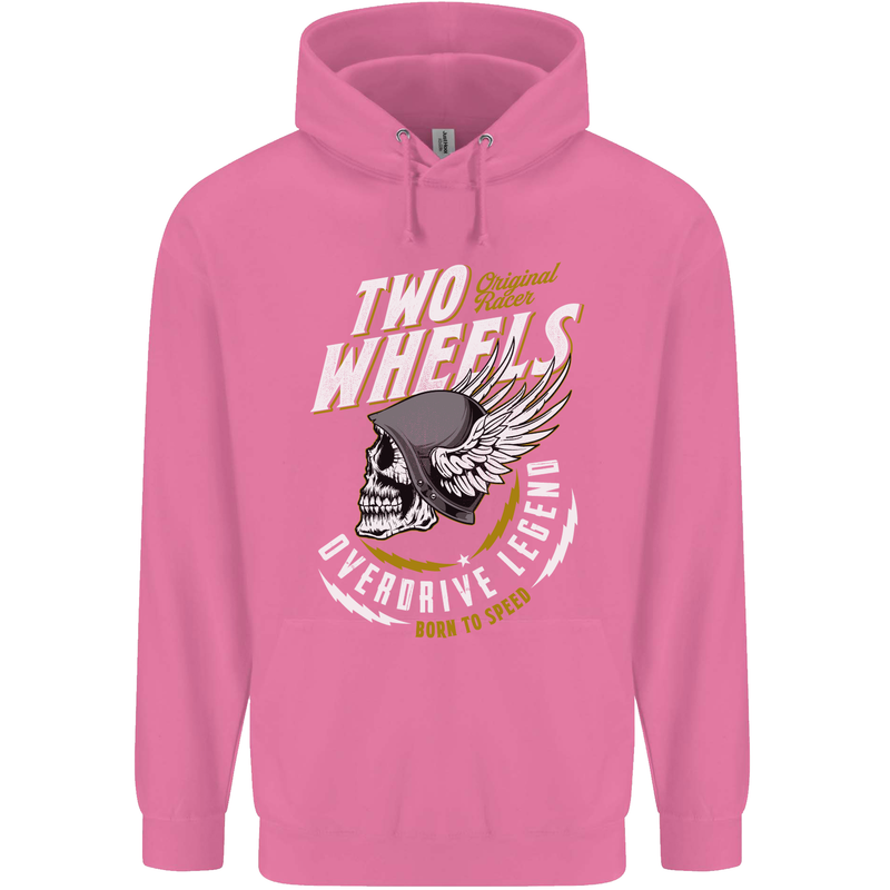 Two Wheels Motorcycle Motorbike Biker Mens 80% Cotton Hoodie Azelea