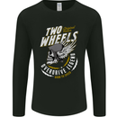Two Wheels Motorcycle Motorbike Biker Mens Long Sleeve T-Shirt Black