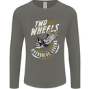 Two Wheels Motorcycle Motorbike Biker Mens Long Sleeve T-Shirt Charcoal