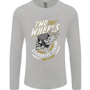 Two Wheels Motorcycle Motorbike Biker Mens Long Sleeve T-Shirt Sports Grey