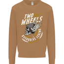 Two Wheels Motorcycle Motorbike Biker Mens Sweatshirt Jumper Caramel Latte
