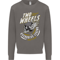 Two Wheels Motorcycle Motorbike Biker Mens Sweatshirt Jumper Charcoal