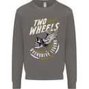 Two Wheels Motorcycle Motorbike Biker Mens Sweatshirt Jumper Charcoal