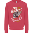 Two Wheels Motorcycle Motorbike Biker Mens Sweatshirt Jumper Heliconia