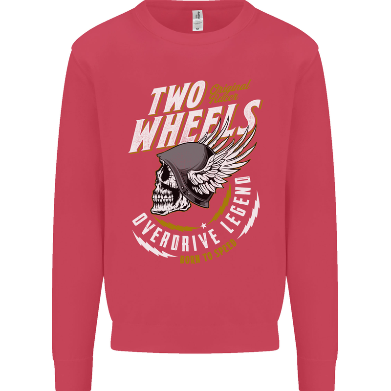 Two Wheels Motorcycle Motorbike Biker Mens Sweatshirt Jumper Heliconia