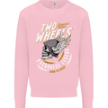 Two Wheels Motorcycle Motorbike Biker Mens Sweatshirt Jumper Light Pink