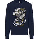 Two Wheels Motorcycle Motorbike Biker Mens Sweatshirt Jumper Navy Blue