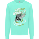 Two Wheels Motorcycle Motorbike Biker Mens Sweatshirt Jumper Peppermint