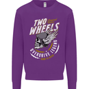 Two Wheels Motorcycle Motorbike Biker Mens Sweatshirt Jumper Purple