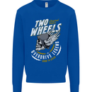 Two Wheels Motorcycle Motorbike Biker Mens Sweatshirt Jumper Royal Blue