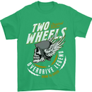Two Wheels Motorcycle Motorbike Biker Mens T-Shirt Cotton Gildan Irish Green